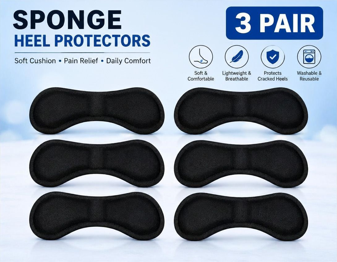 3 Pair Heel Sponge Cushion Pads for Shoe Comfort & Better Fit PU Foam Heel Accessories Regular Shoe Insole-image-49