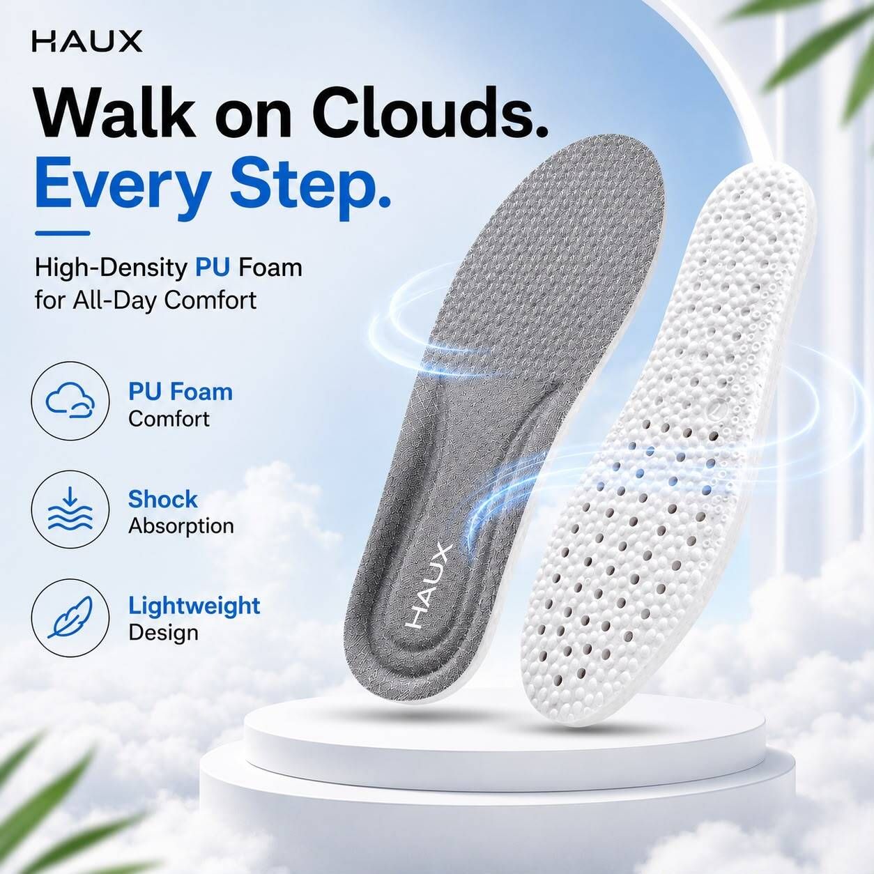 haux Foam Insoles for Men Orthopedic Shoe Insoles for All-Day Gel Arch Sports, Orthotic Shoe Insole-picture-24