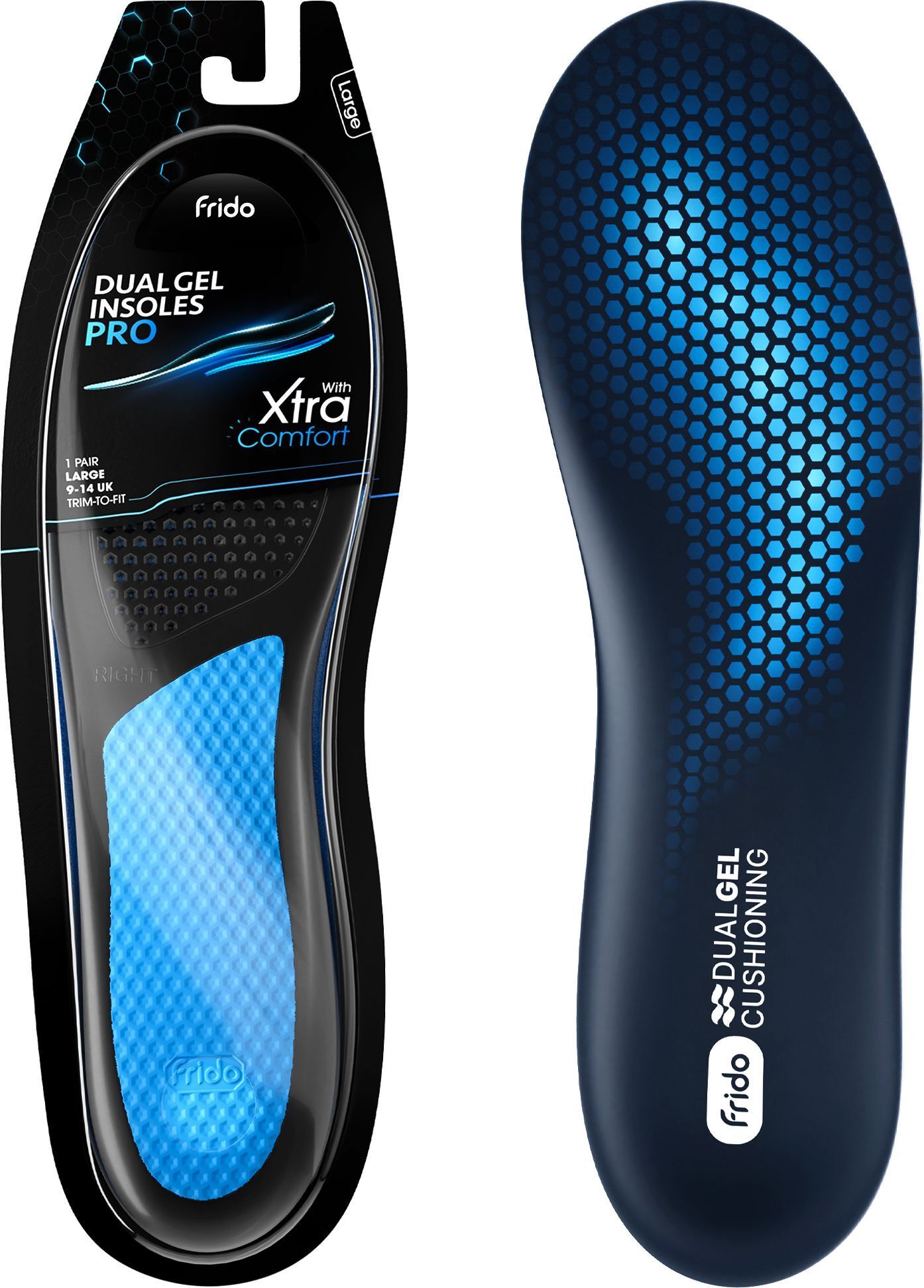 frido Dual Gel Pro Shoe Insole Trimmable Shoe Sole for Stability, Large(9-14UK)-1 Pair Silicone, Gel Full Length Orthotic Shoe Insole-picture-10