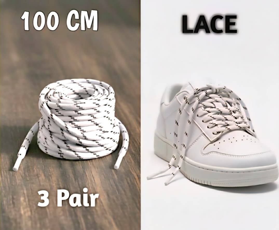 Qpick 3 Pair Sports Shoes Lace White & Black Laces Shoelaces for Athletic Running Shoe Lace-picture-12