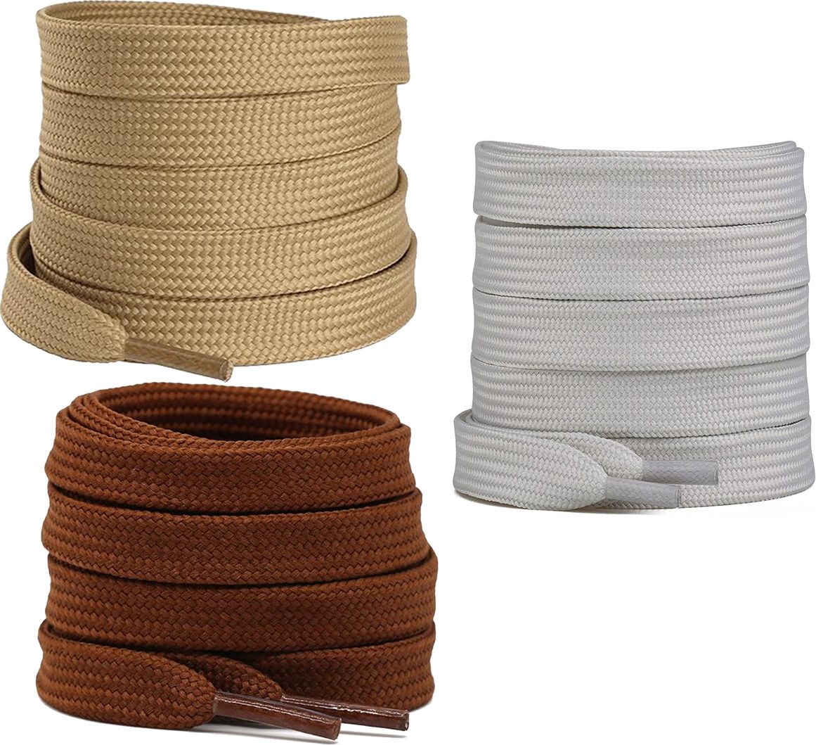 XERUS Shoe lace Tan Brown Light Grey 120cm shoe laces for canvas sneakers shoes Shoe Lace-image-25