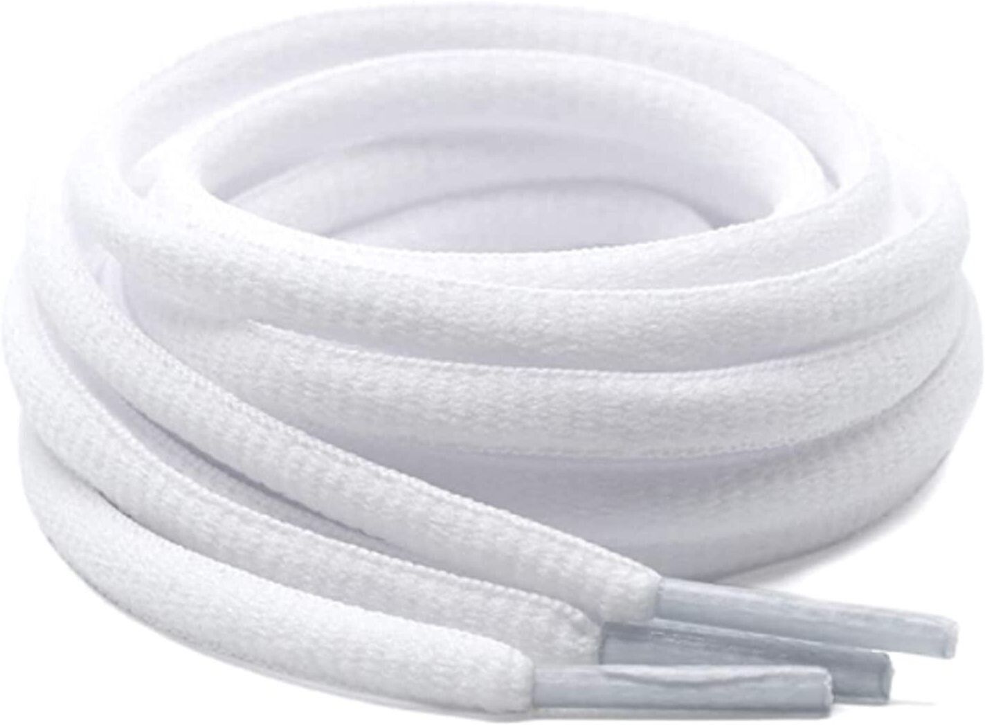 ELECSA Round white cotton shoe laces for casual(2 pair) Shoe Lace