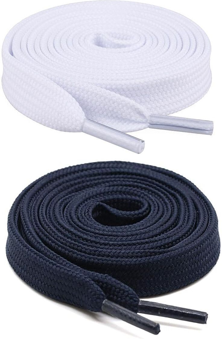 shoelaces White Navy Flat 90cm Shoe Lace-image-32