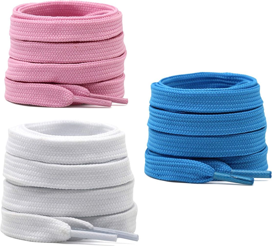 XERUS Shoe lace White Blue Pink flat 120cm shoe laces for canvas sneakers shoes Shoe Lace-image-22