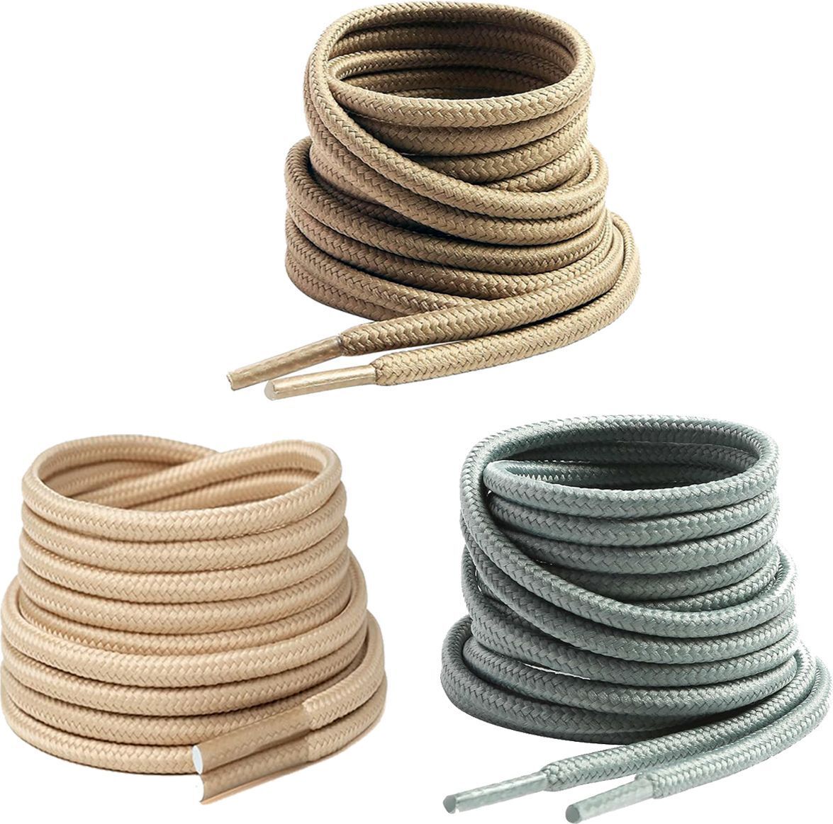 DEVINO shoe laces Beige Khaki Light Grey round 90cm for boot sport hiking shoes Shoe Lace-image-32