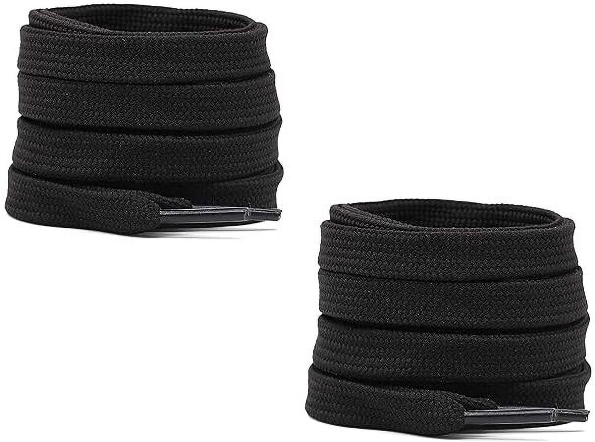 laceexp Flat Black Laces 2Pair Half 1/4"Athletic ShoeLaces for Sport II Running Shoes Shoe Lace-image-2