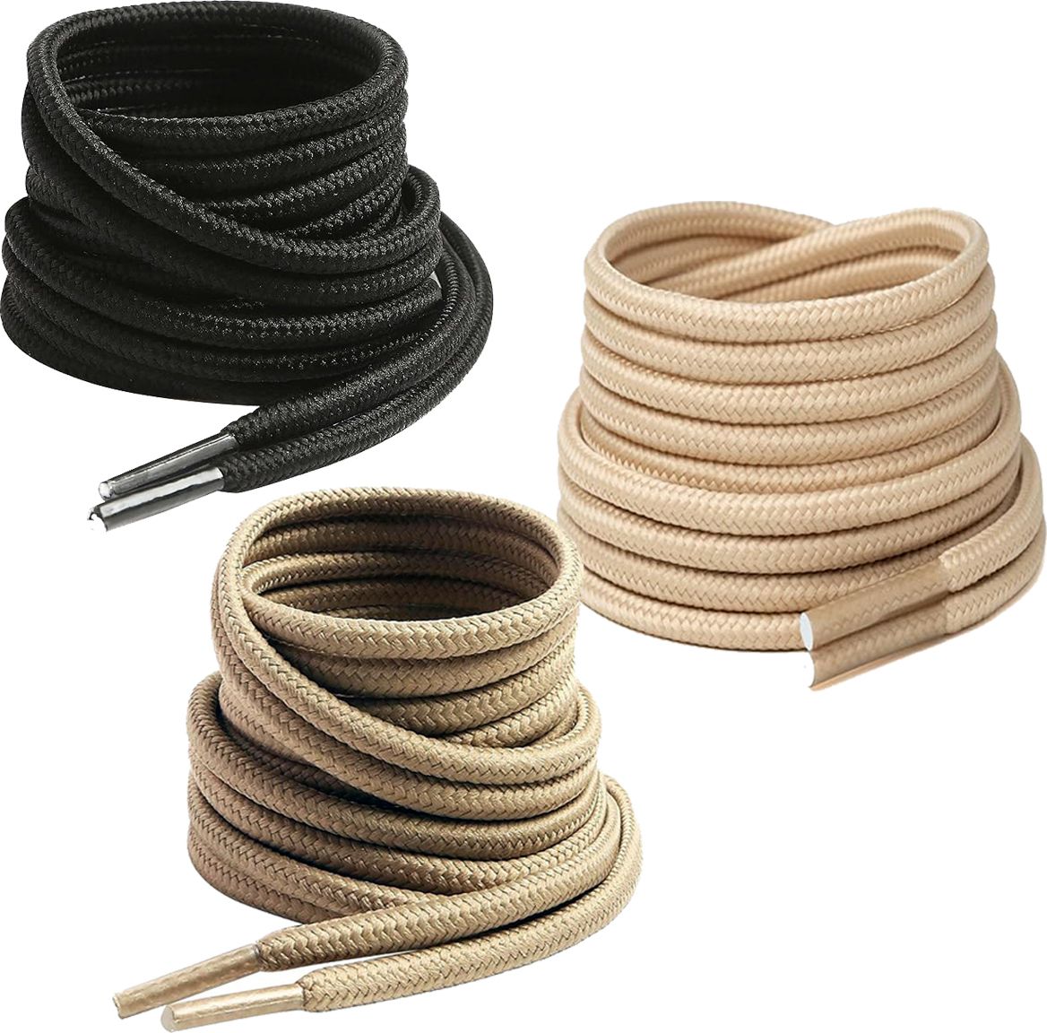 XERUS shoe laces Beige Khaki Black round 90cm for boot sport hiking shoes Shoe Lace-picture-14