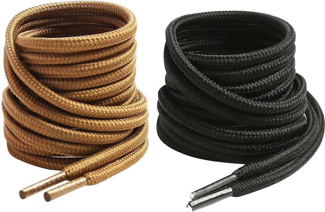 DaiNo Shoe Lace Round Black Camel Tan for canvas sneakers boot sport Shoe Lace-image-26