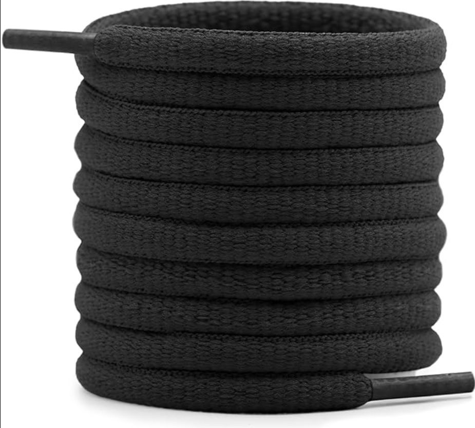 AMAZBIRD Oval Elastic Shoe Laces for Kids and Adults Sneakers Black Oval Laces_2_Pair Shoe Lace-image-30