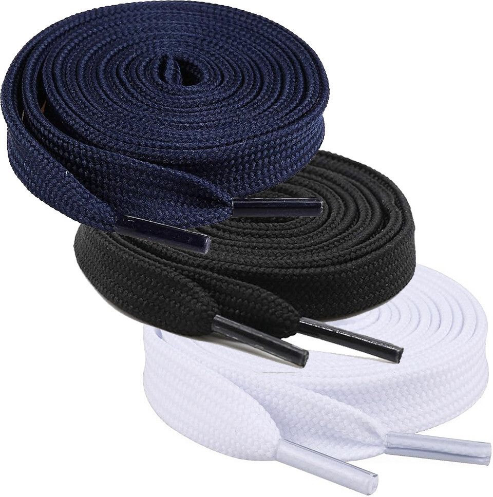 house of common shoe laces Flat Hollow Black White Navy Blue 90cm 3pair sneakers canvas Shoe Lace-picture-13