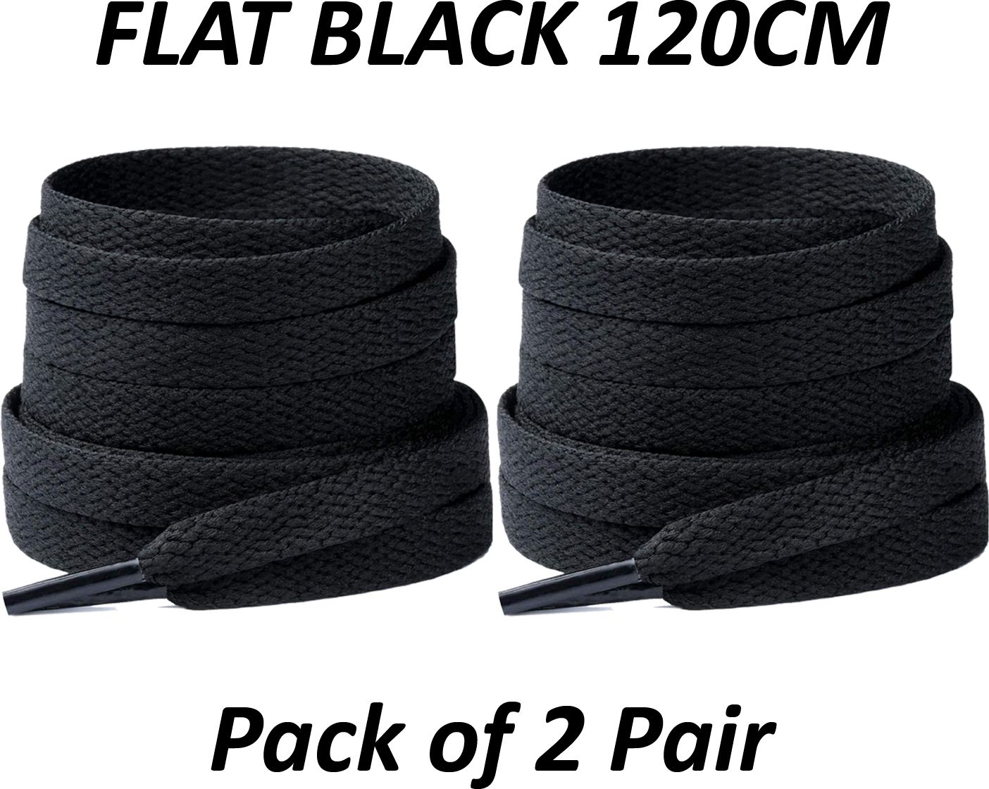 SHOESHINE 2 Pair Flat Shoe Lace Athletic, sports Shoelace (120cm) BLACK Shoe Lace-image-5