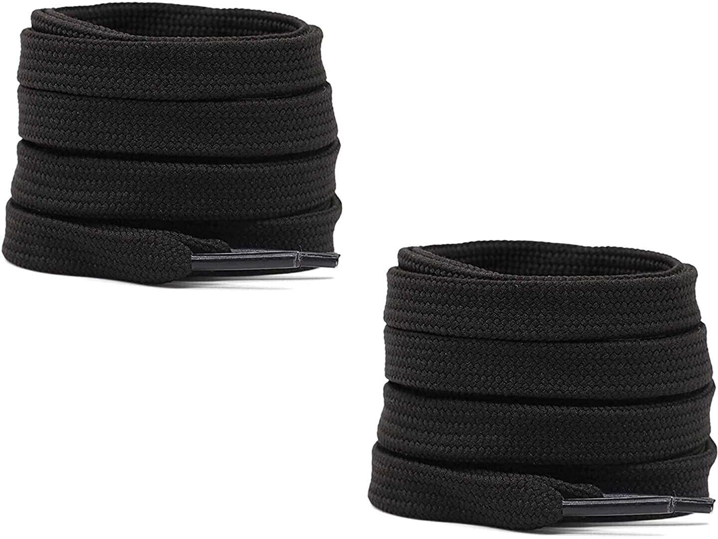 SHOESHINE Flat shoelace Hollow Thick (120cm) for casual shoes 2 Pair Black Shoe Lace-image-9