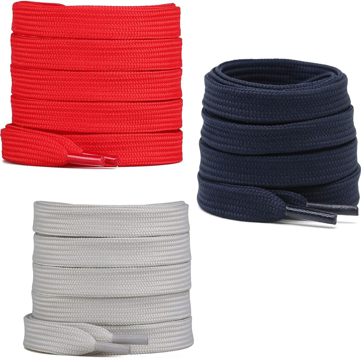 XERUS shoe laces Flat Hollow Red Light Grey Navy Blue 120cm 3pair sneakers canvas Shoe Lace-picture-38