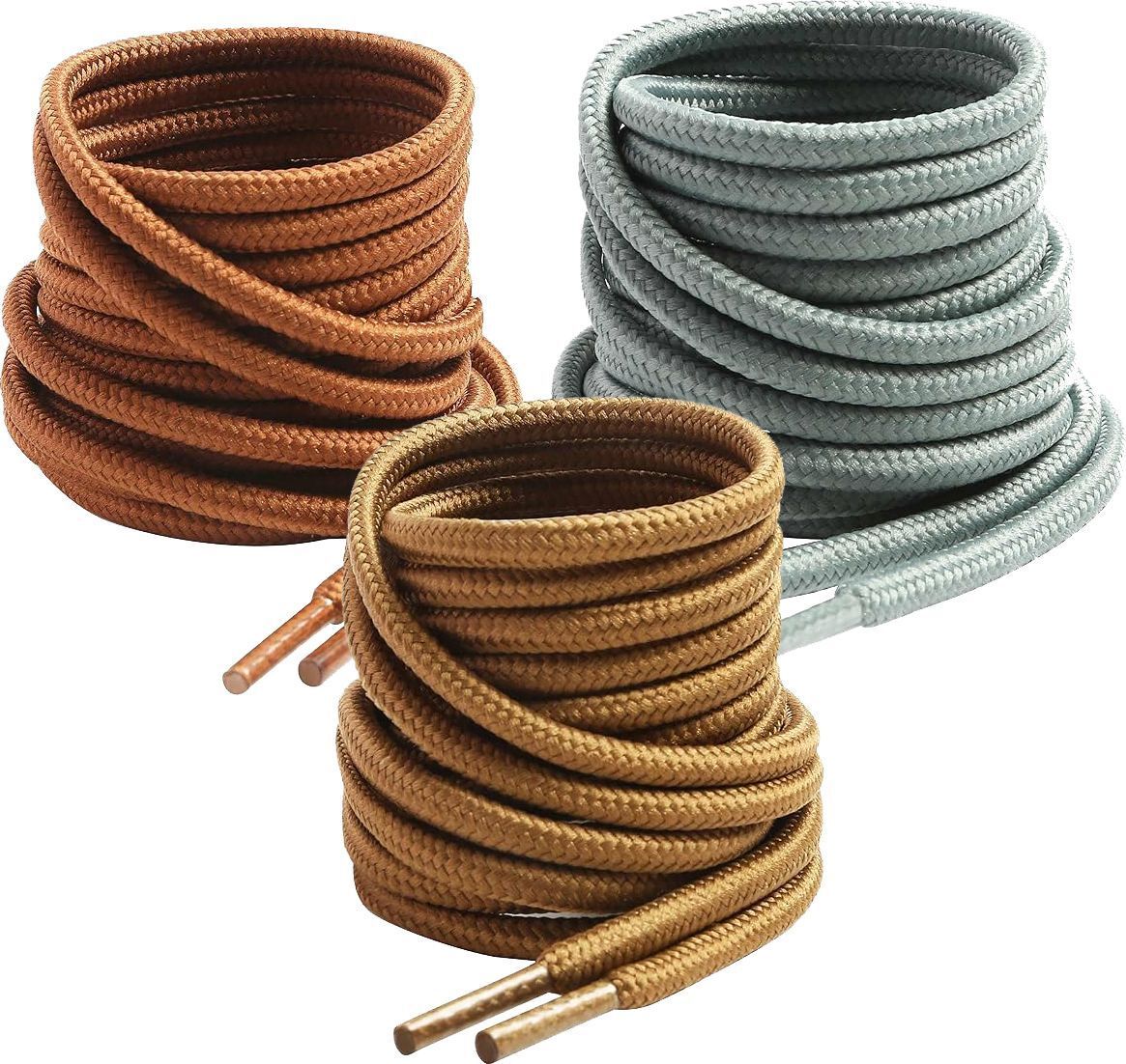 DEVINO shoe lace Round Grey teak tan 120cm 3pair Boot Hiking Sports Shoe Lace-image-38