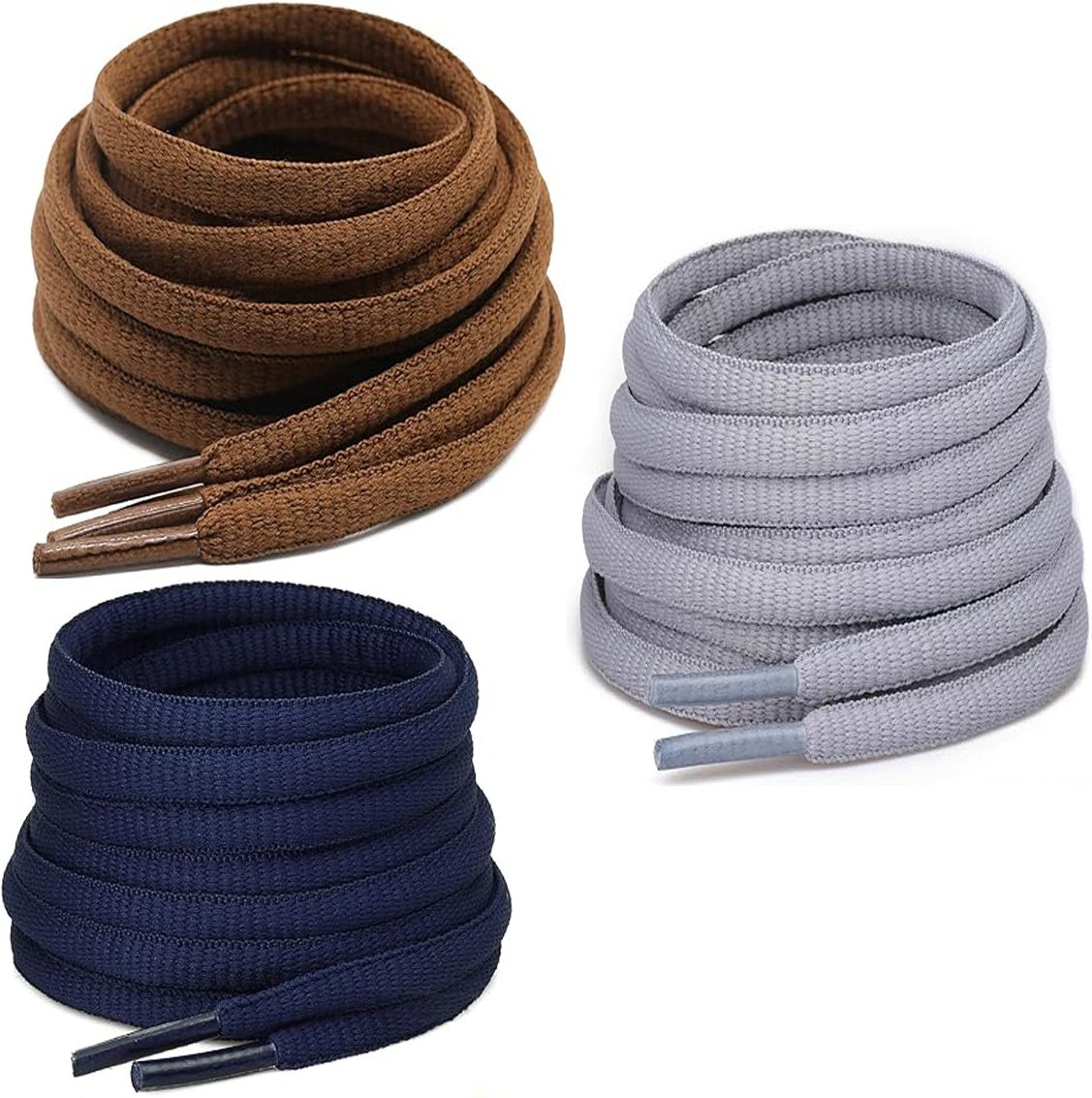 XERUS shoe laces round Navy teak grey 120cm 3pair sport boot oval laces Shoe Lace-picture-15