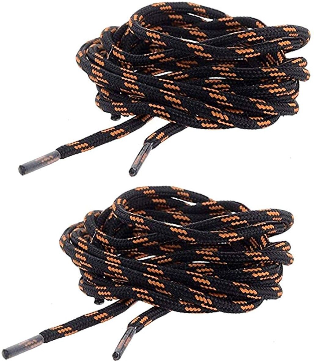SHOESHINE 2 Round Boot Lace Casual, Hiking Shoelace (150cm) 4mm Thick Shoe Laces (Black Orange Line) Shoe Lace-image-37