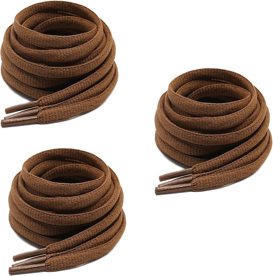 laceexp shoe laces round teak brown camel 120cm 3pair sport boot oval laces Shoe Lace-image-1