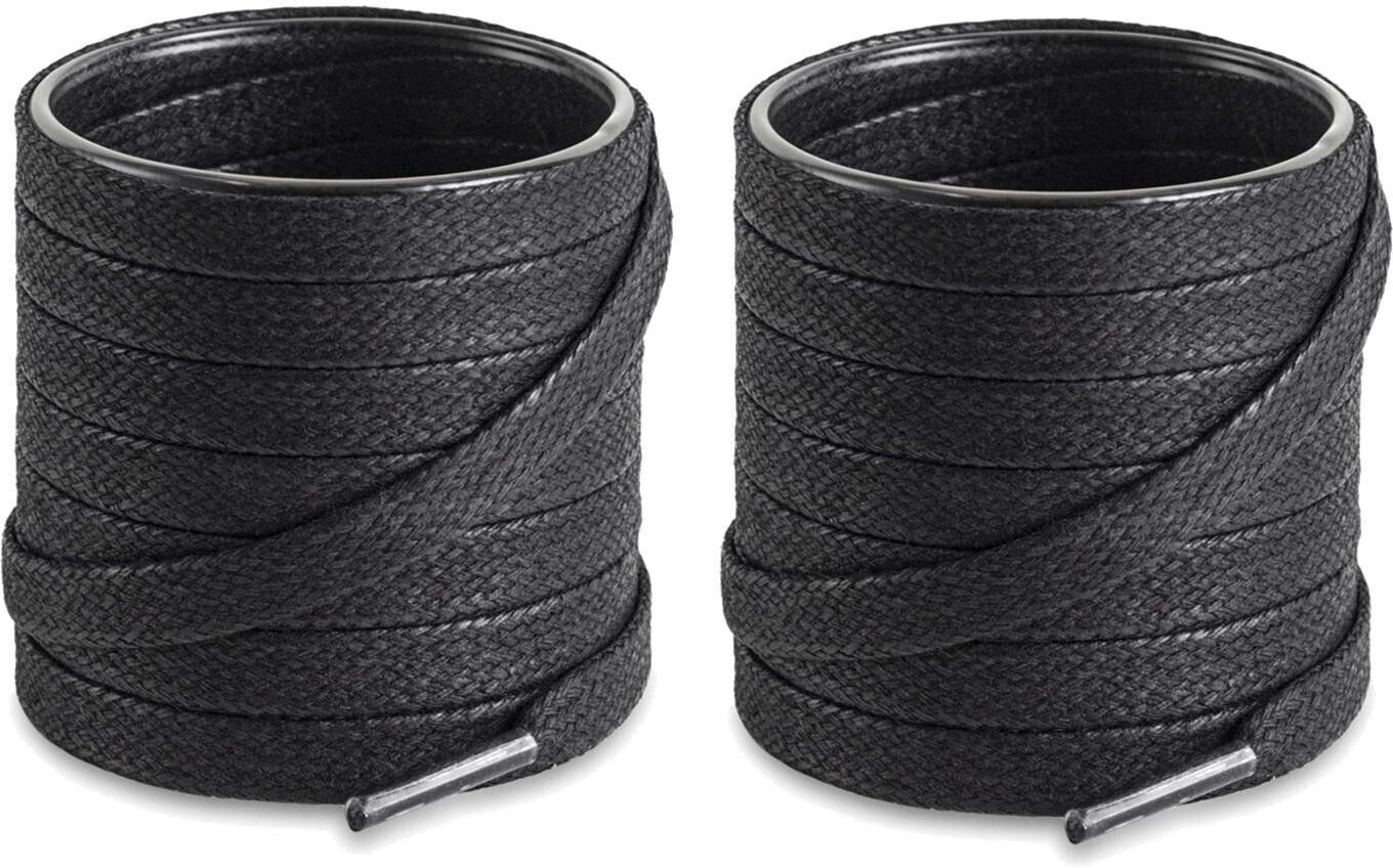 SHOESHINE flat cotton shoe laces for casual, sneaker shoes or boot 7mm wide (2 Pair) Black Size -150 cm Shoe Lace-image-36