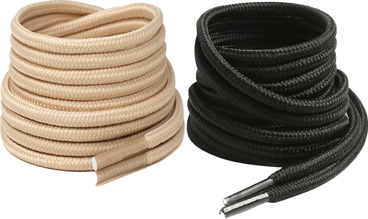 DaiNo Shoe Lace Round Black Beige for canvas sneakers boot sport Shoe Lace-image-38