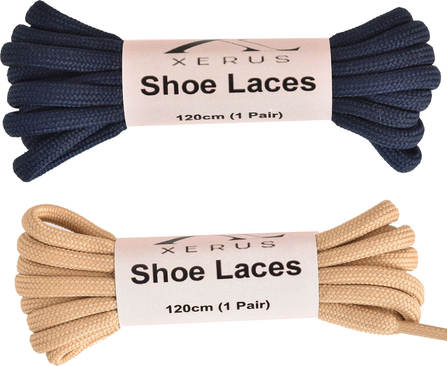 XERUS Shoe Lace Round Navy Blue Beige For Boot Sport Hiking Shoes Shoe Lace-image-48