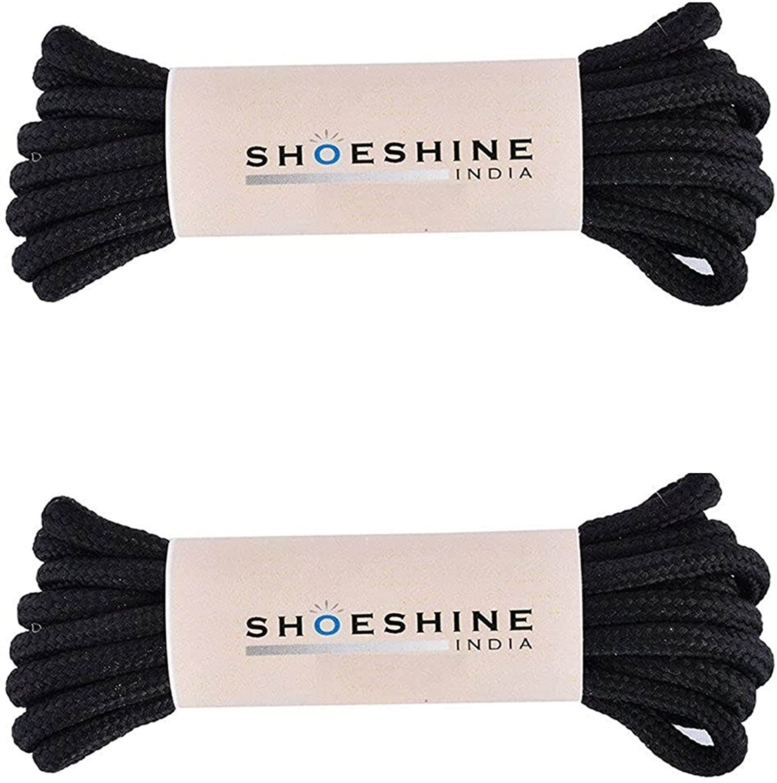 SHOESHINE 2 Pair Round Boot Lace Casual, Hiking Shoelace (120 cm) 4mm Thick BLACK Shoe Lace-image-30