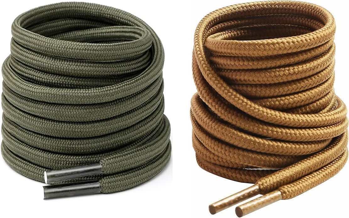 shoelaces shoe lace Round Army Green Tan 90cm 2pair boot hiking sport Shoe Lace-image-21