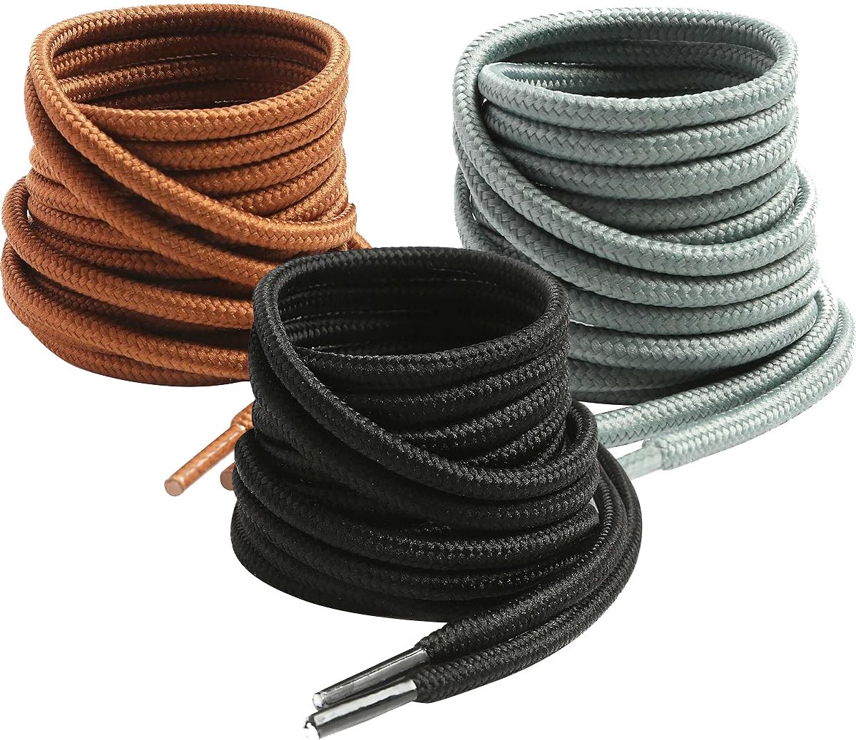 XERUS shoe lace Round Grey black brown 120cm 3pair Boot Hiking Sports Shoe Lace-image-24