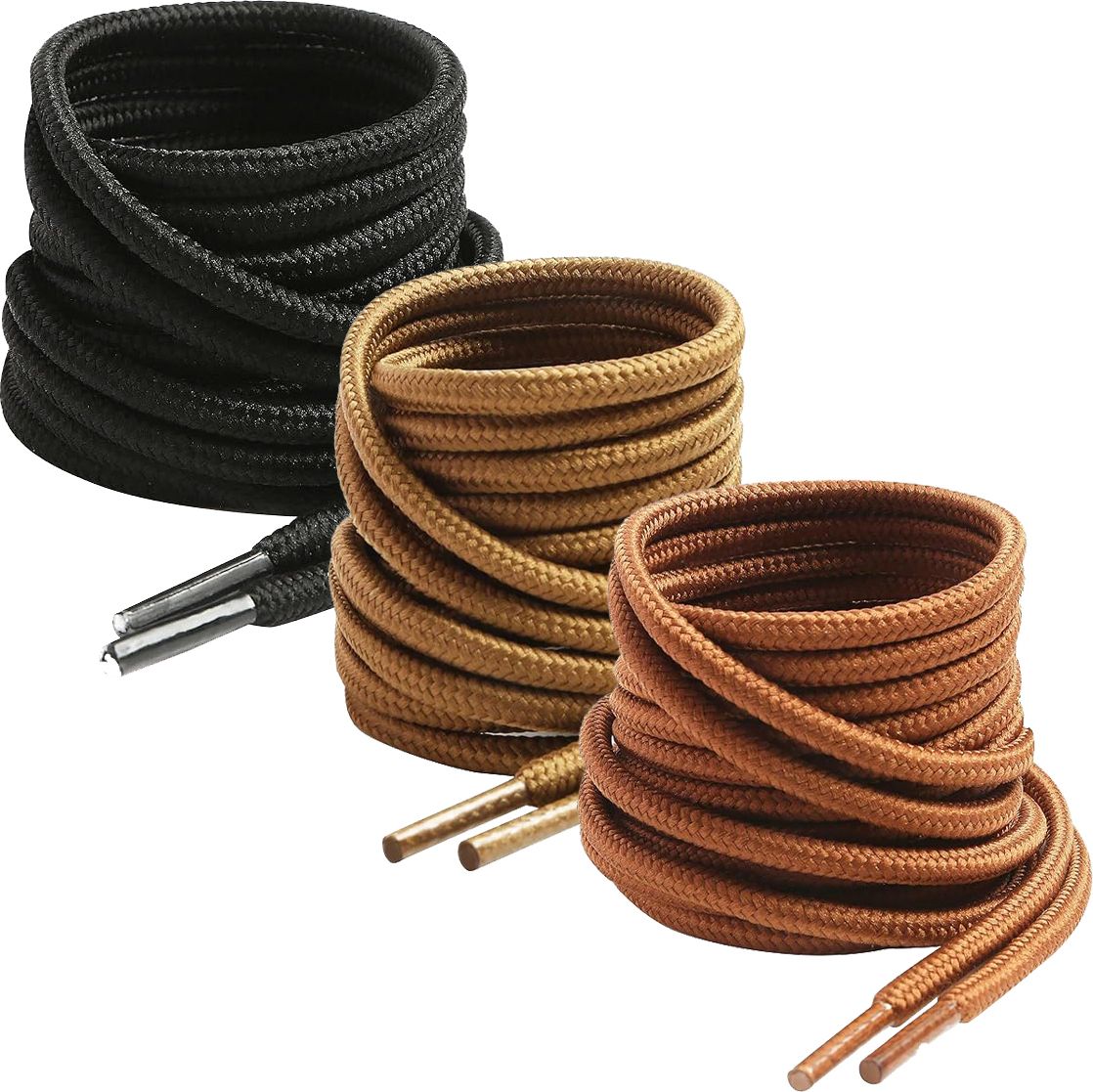 XERUS shoe lace Round Black Teak Tan 90cm 3pair Boot Hiking Sports Shoe Lace-picture-22