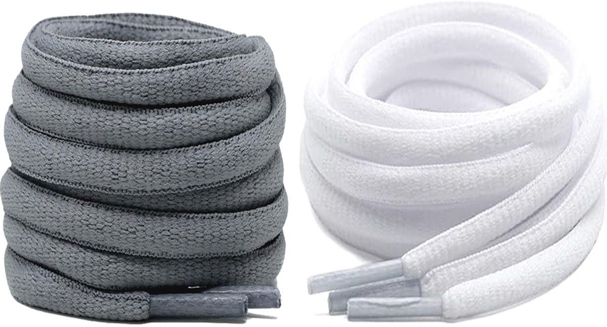 XERUS shoe laces White Grey Oval round 120cm for boot sport hiking shoe Shoe Lace-image-9