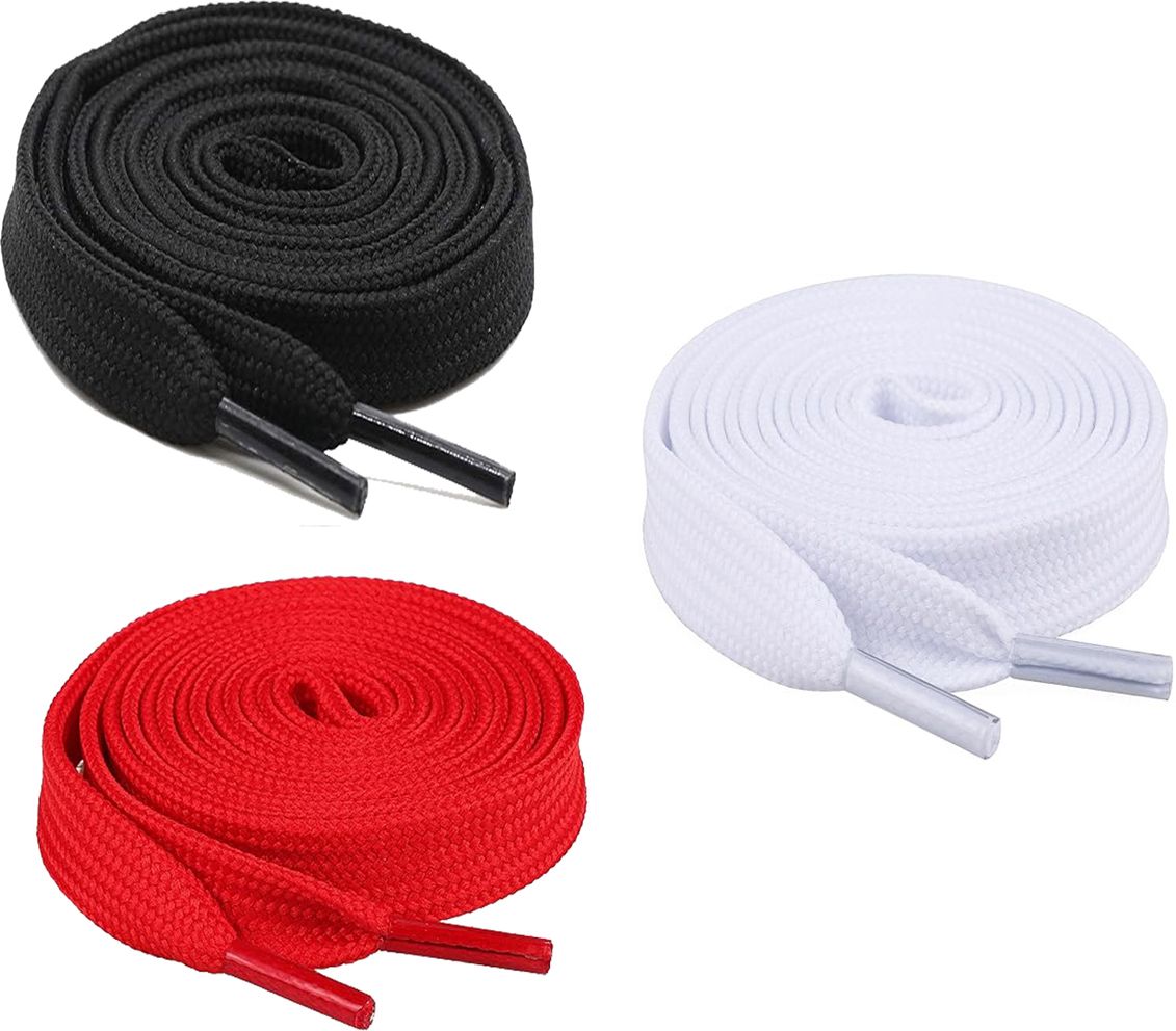 XERUS Shoe Laces Flat Black Red White 150cm shoe laces for Canvas Sneakers Black shoes Shoe Lace-image-7