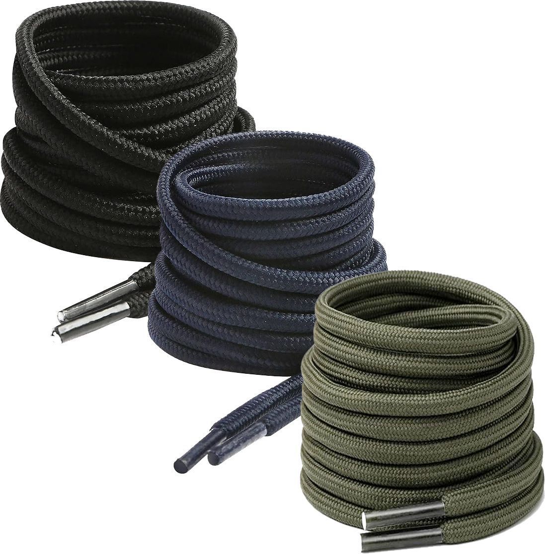 DEVINO shoe lace Round Black Army Green Navy Blue 90cm 3pair Boot Hiking Sports Shoe Lace-image-36