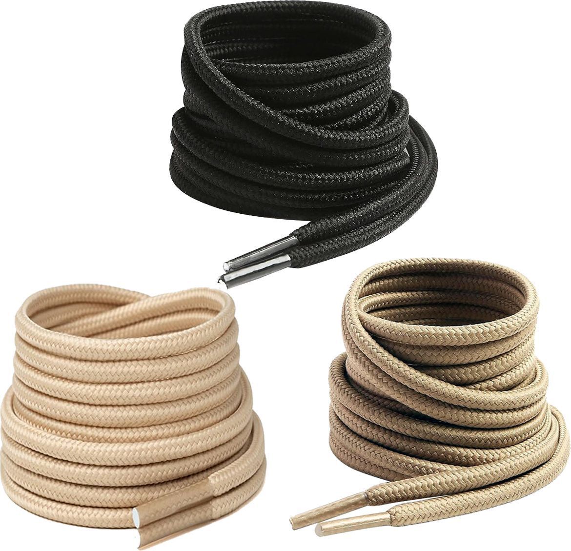 DEVINO shoe laces khaki Black Beige round 120cm for boot sport hiking shoes Shoe Lace-image-37