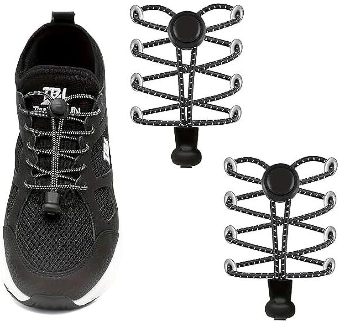 Jiyancreation Reflective Elastic No Tie Shoe Laces for Sneakers & Hiking Boots Shoe Lace-image-2
