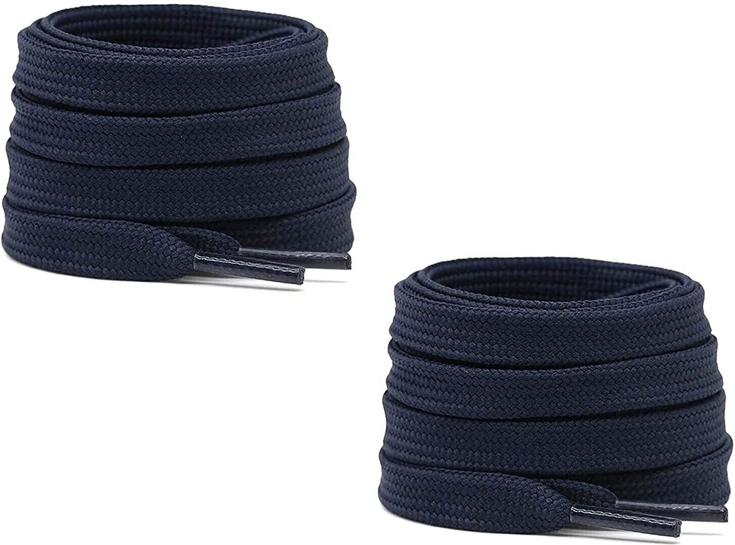 SHOESHINE Flat shoelace Hollow Thick (140cm) for casual shoes 2 Pair Navy Blue Shoe Lace-image-25