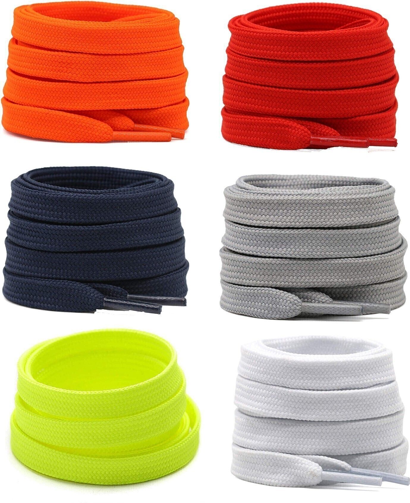 SHOESHINE Flat shoelace Hollow Thick for casual shoes (RED, ORANGE, NAVY, GREY, FLORSCENT, WHITE) Shoe Lace-image-36