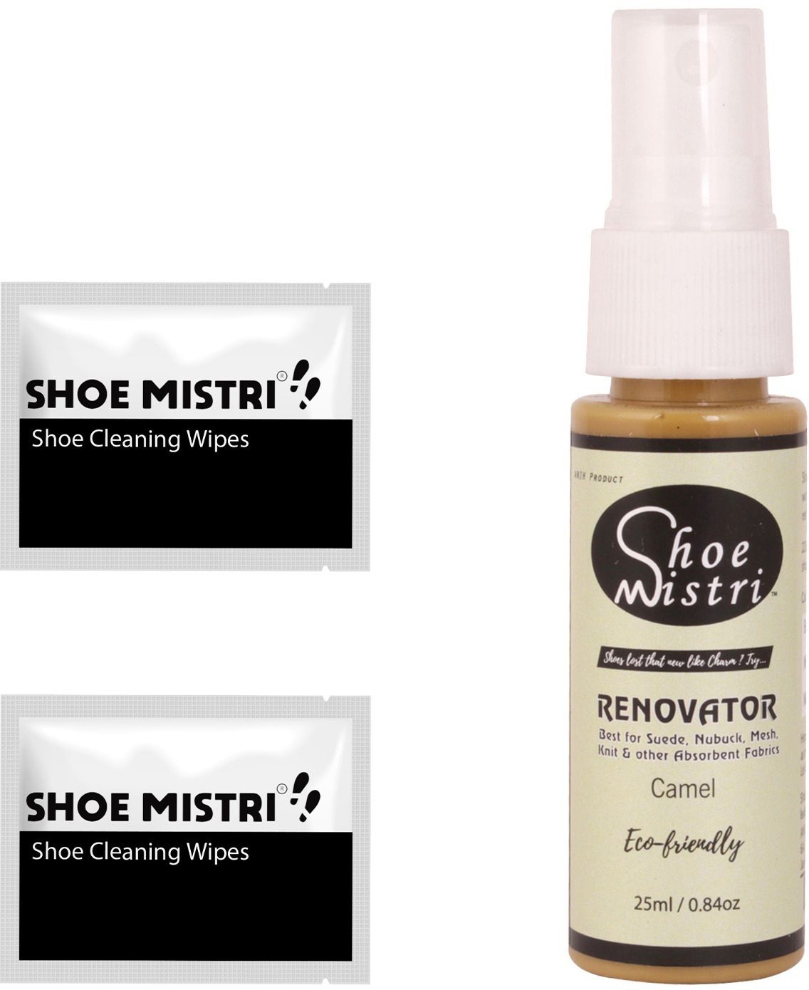 Shoe Mistri Shoe Camel Renovator Miniature (Liquid Polish) and Wipes Suede, Nubuck, Canvas Shoe Liquid Polish-image-10