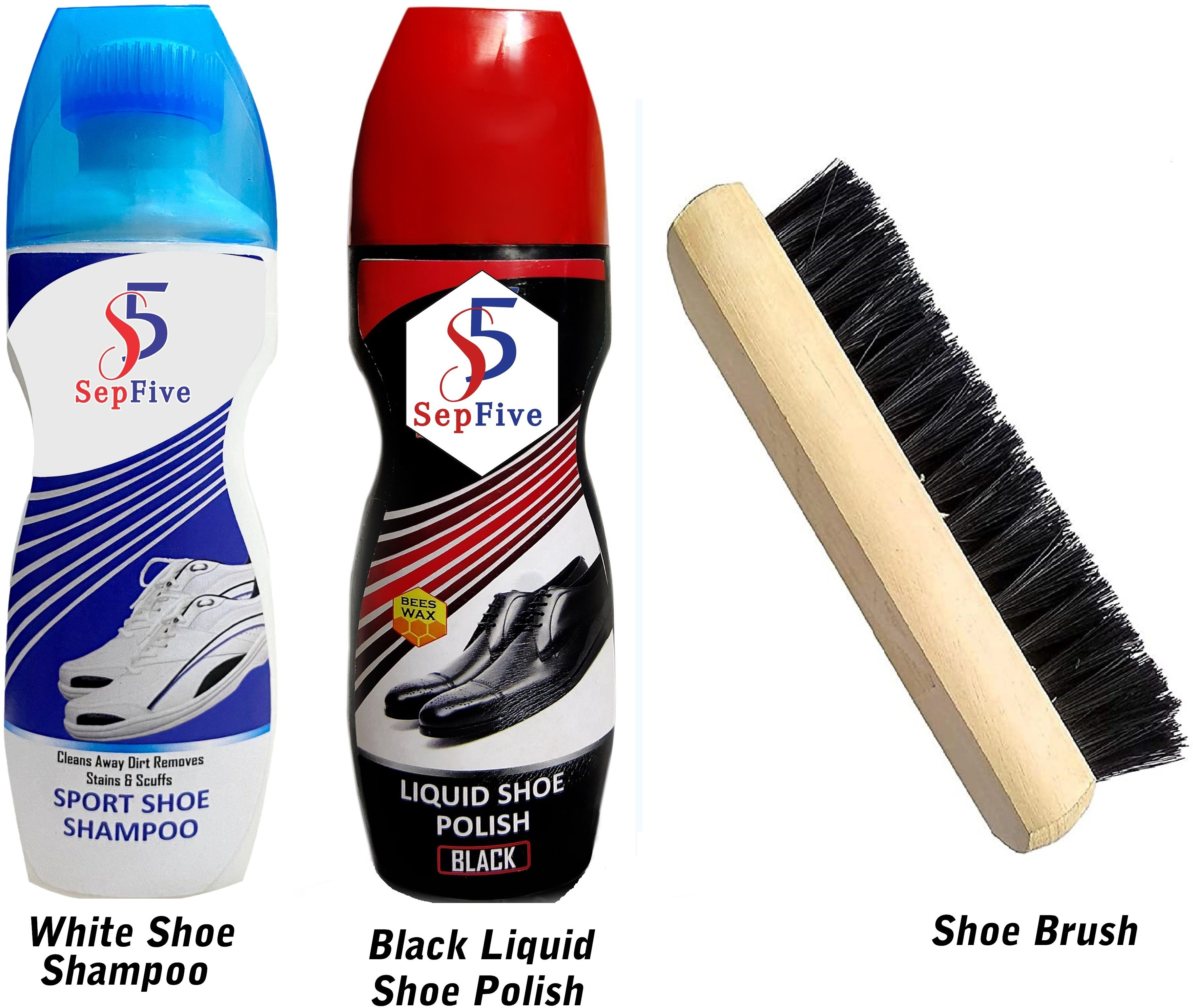 SepFive (Pack of 3) Sport shoe shampoo, Black Liquid Shoe Polish & Shoe Brush. Sports, Leather, Synthetic Leather Shoe Liquid Polish-image-41