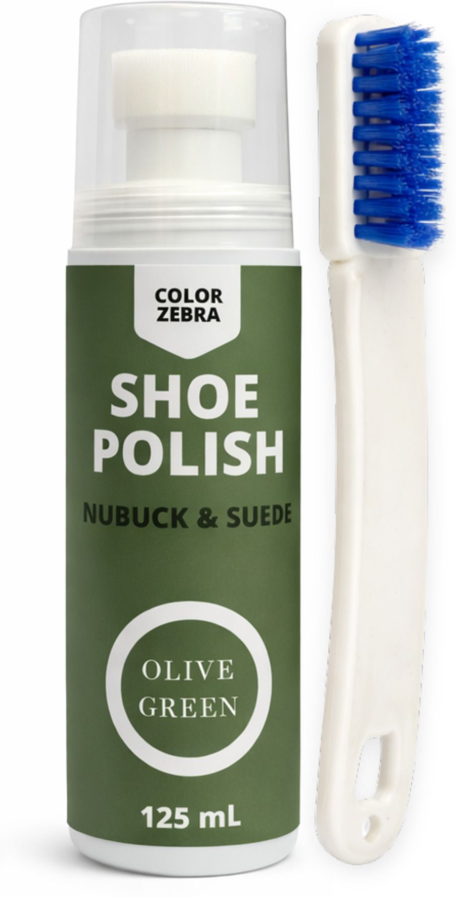 Color Zebra Nubuck and Suede Shoe Renovator and Polish 125 ML Olive Green Leather Shoe Liquid Polish-image-23