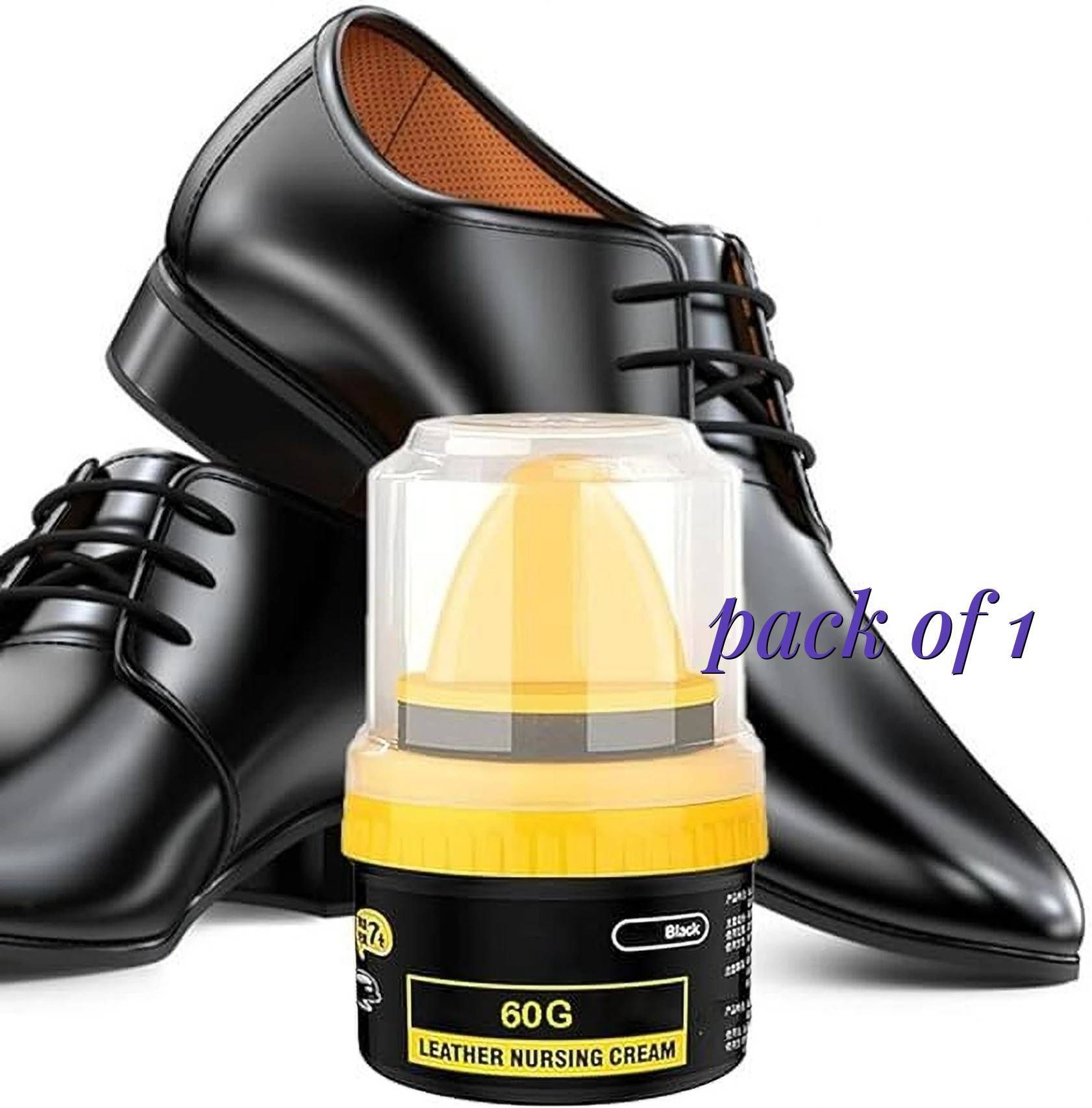 NeonMicro Shoe Polish Cream with Sponge Leather Nourishing Cream for Black Leather Shoes Leather Shoe Cream-image-1