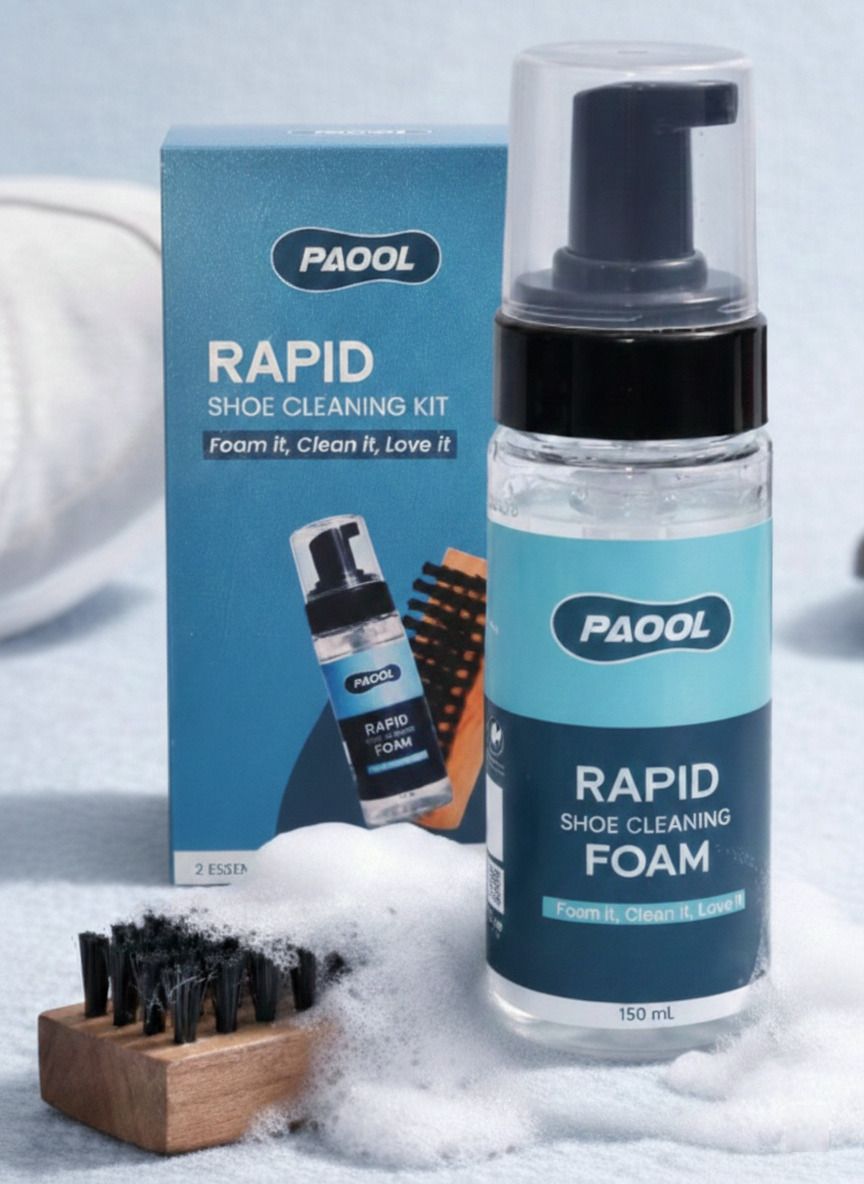 PAOOL Foaming Shoe Cleaner Kit with Brush – Deep Clean & Odor Removal – All Shoe Types Leather, Sports, Suede, Canvas, Synthetic Leather Shoe Cleaner-image-23