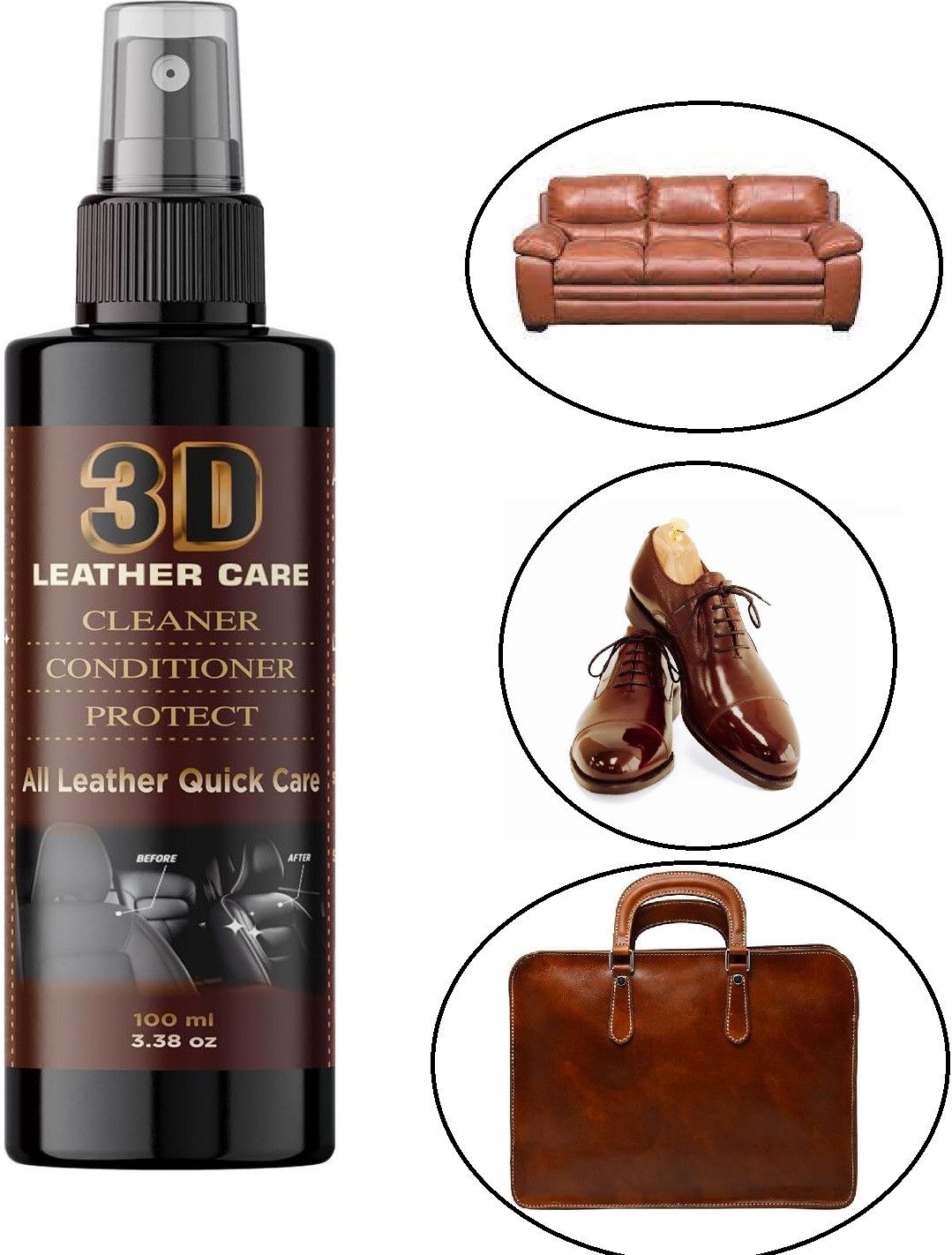 PERIZONE 3D Leather Polish Cleaner and Conditioner for Leather Furniture, Sofa, Car Seats Leather, Synthetic Leather Shoe Cleaner-image-34