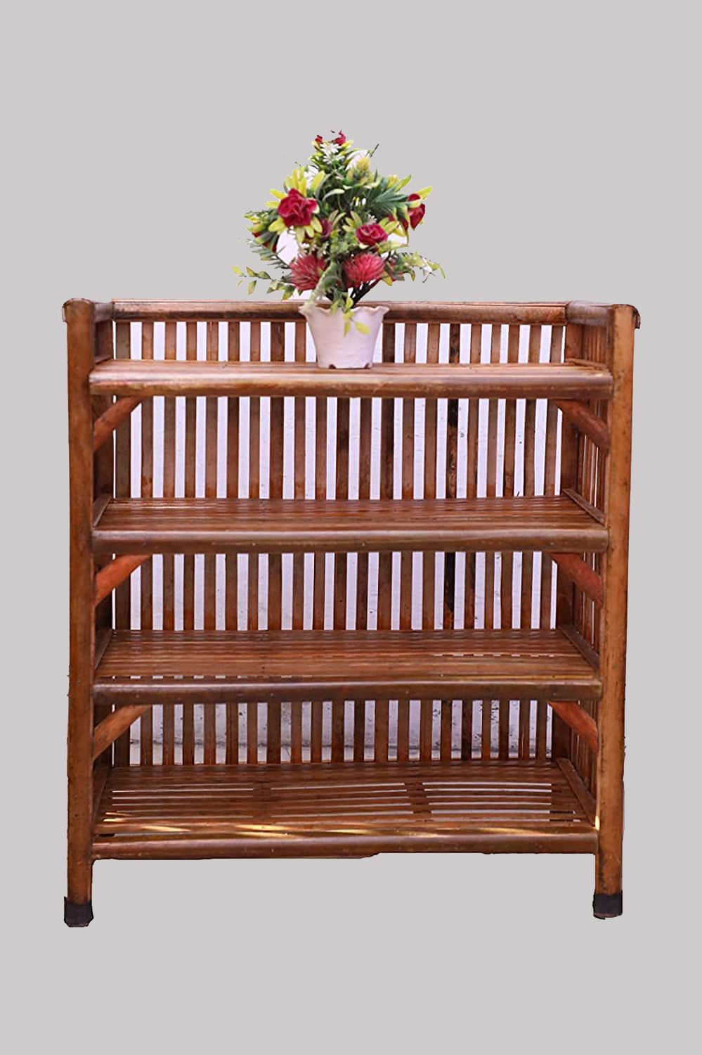 rainbow Wooden, Cane Shoe Rack Book Shelf for Home Kitchen ,Office Files Engineered Wood Open Book Shelf-picture-24