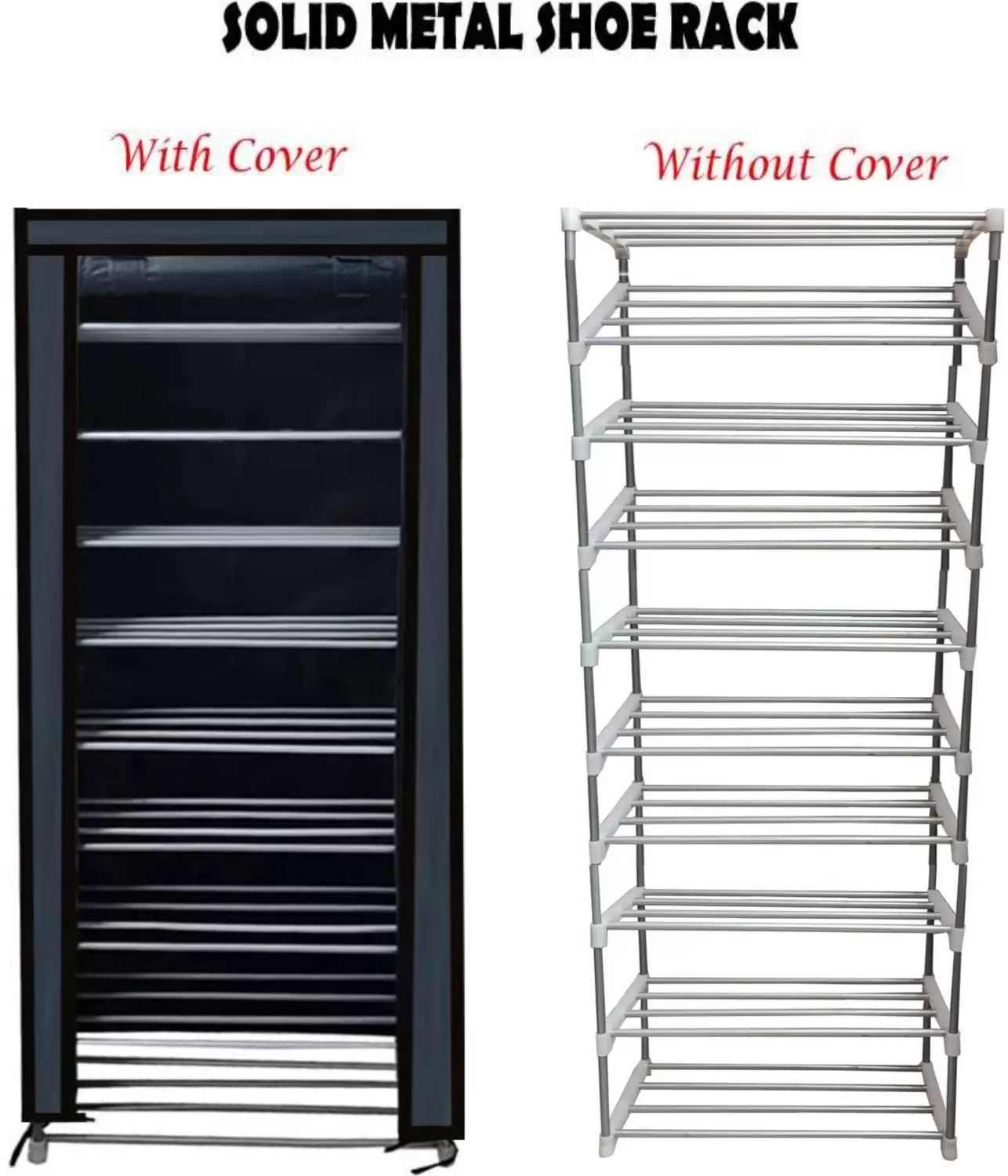 COLLAPSIBLE MULTIPURPOSE WARDROBE 9 LAYER BLACK Carbon Steel Collapsible Wardrobe-image-17