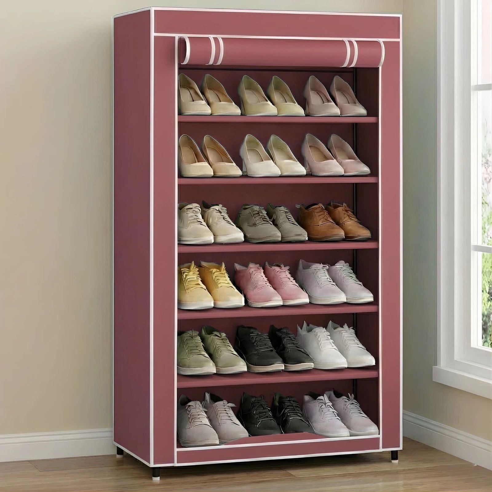 shoefy Collapsible Wardrobe 6 Shelves Storage Clothes & shoes Storage Micro Fiber Collapsible Wardrobe-picture-30