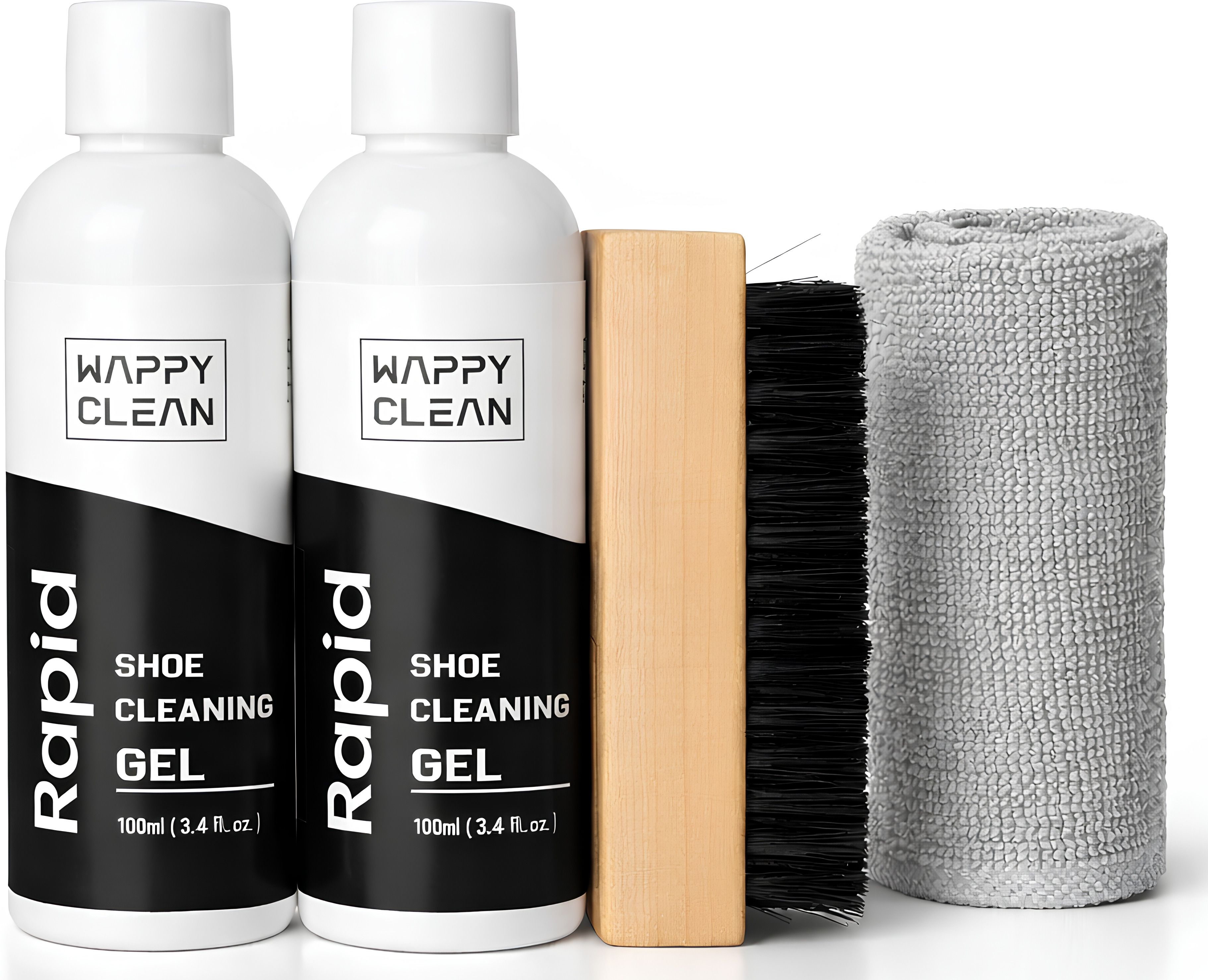wappy clean Sneaker Cleaning Gel Foam 100ml Pack of 2 with Brush & Cloth Cleaner-picture-12