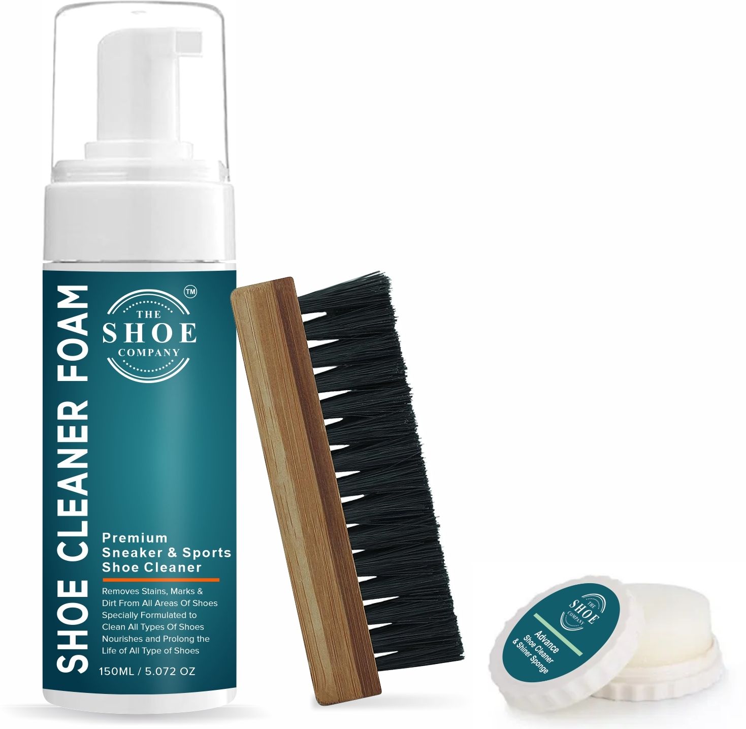THE SHOE COMPANY Starter Kit Foam Cleaner 150 ml 1 Brush & Sponge for basic shoe cleaning. Cleaner-image-27