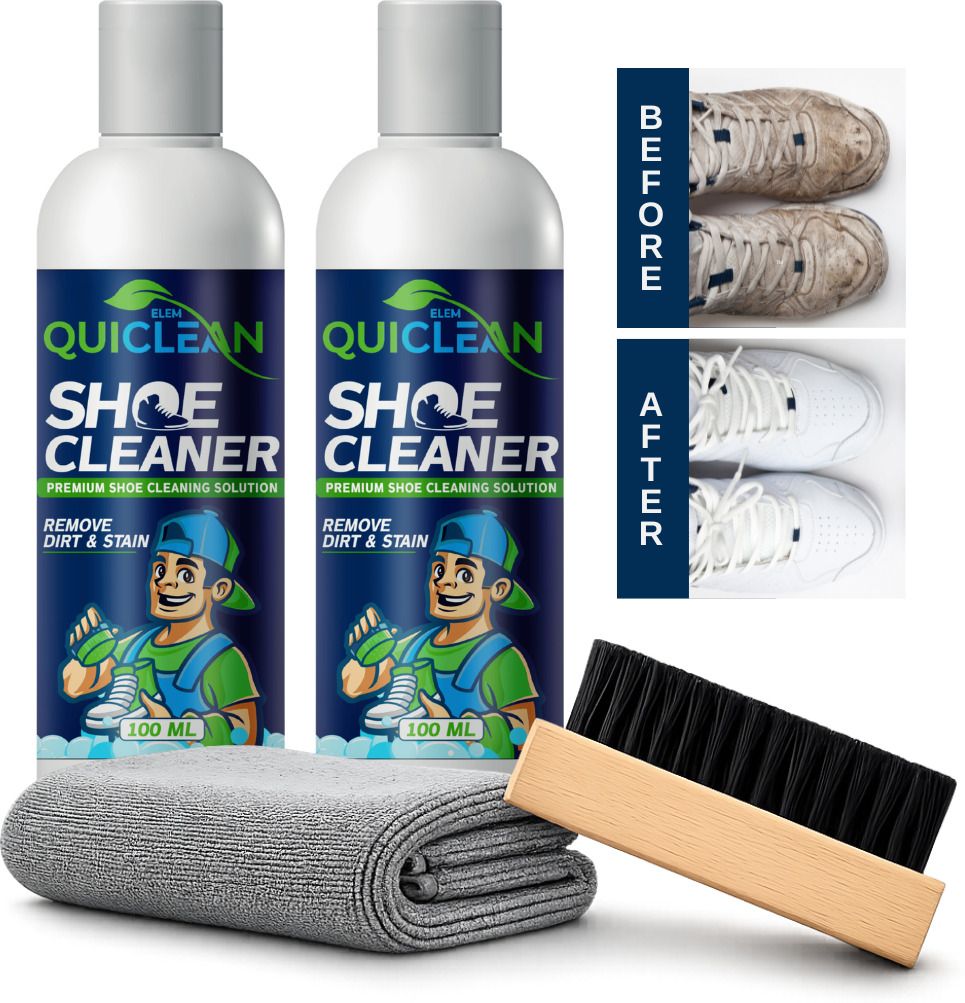 QUICLEAN Shoes cleaner foaming solution with brush & cloth combo Cleaner-image-17