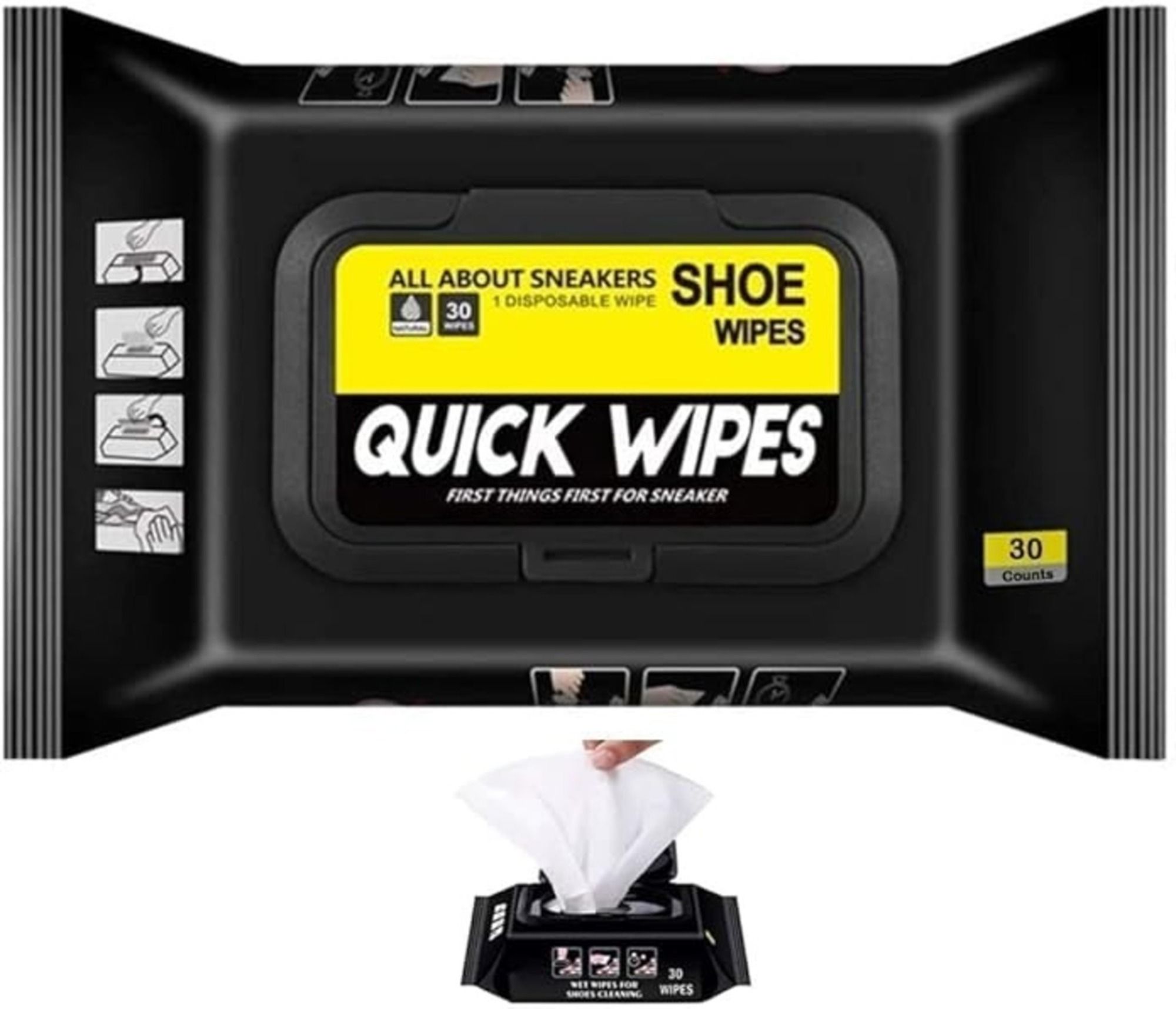 SANCORP Natural Sneaker & Shoe Cleaner Wipes - 1 Packs of 80 - Portable Sneakers Cleaner Cleaner-image-6