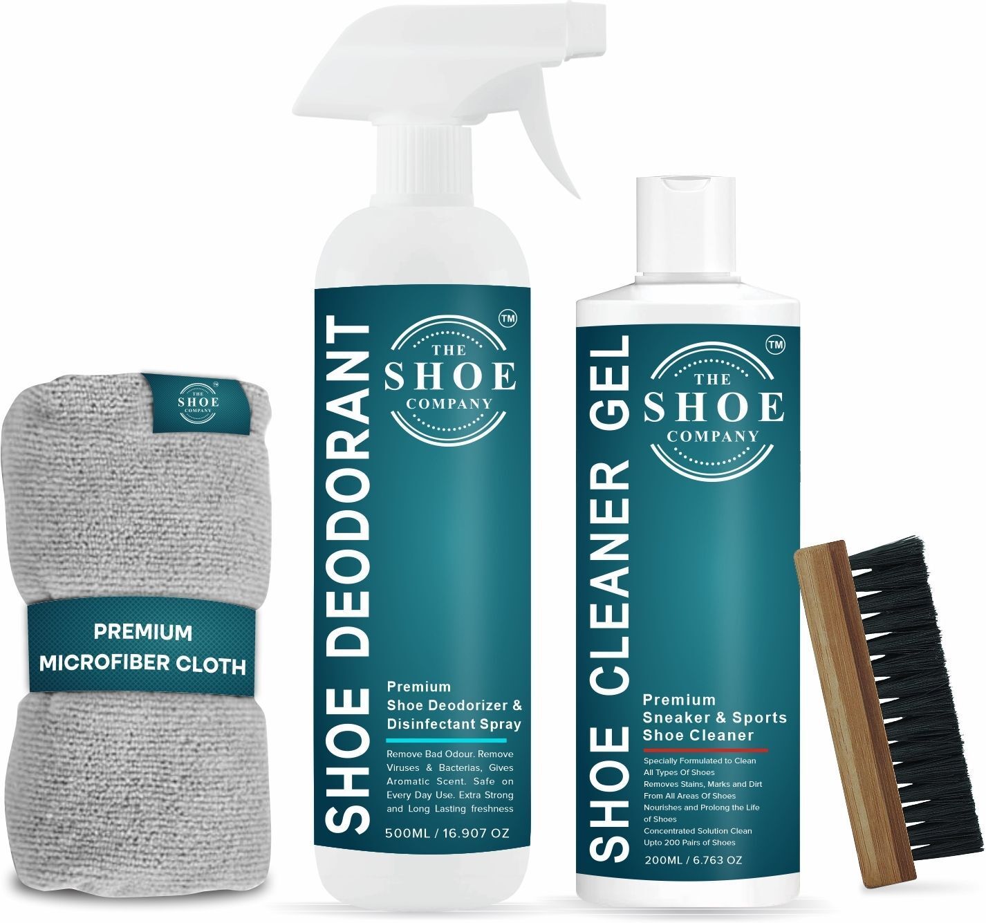THE SHOE COMPANY Shoe Deodorizer 500ml And Gel 200ml, Cloth Brush for Fresh Clean Footwear Cleaner-image-33