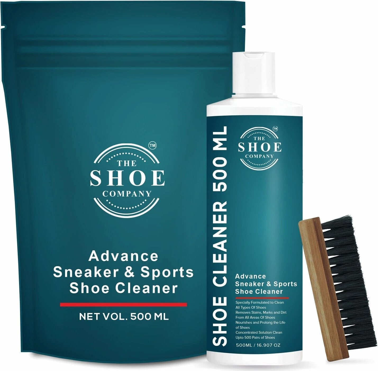 THE SHOE COMPANY Shoe & Sneaker Cleaner 500 Ml And 1 Brush Cleaner-image-2
